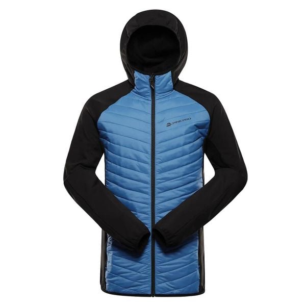 Bluza męska hybrydowa sportowa Alpine Pro Norn. Niebieskie bluzy sportowe męskie Alpine Pro, bez wzorów, z materiału, klasyczne, bez kołnierzyka, bez ramiączek. Za 399.00 zł.
