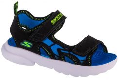 Sandały SKECHERS 406513L Czarny. Czarne sandały męskie Skechers, z materiału, bez zapięcia. Za 179.99 zł.