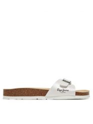 Pepe Jeans Klapki PLS90615 Biały. Białe klapki damskie Pepe Jeans, bez wzorów, z jeansu, bez obcasa. Za 199.99 zł.