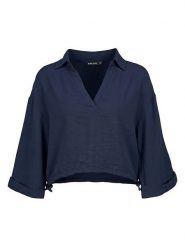 Sublevel Bluzka w kolorze granatowym rozmiar: L/XL. Niebieskie bluzki damskie Sublevel, l, bez wzorów, bez kołnierzyka, bez ramiączek. Za 118.56 zł.