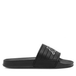 Klapki Kappa. Czarne klapki damskie Kappa, bez wzorów, bez obcasa. Za 79.99 zł.