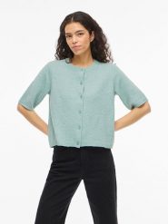 Vila Kardigan "Viliga" w kolorze zielonym rozmiar: XS. Zielone kardigany damskie Vila, s, bez wzorów, z materiału. Za 52.92 zł.