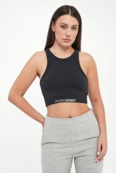 Top damski prążkowany PLEIN SPORT. Topy damskie Plein Sport, m, bez wzorów, prążkowane, bez kołnierzyka. Za 359.00 zł.