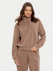 Guess Bluza V5RQ10 KCAY2 Brązowy Regular Fit. Brązowe bluzy bez kaptura damskie Guess, m, z syntetyku. Za 229.99 zł.