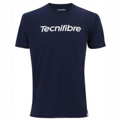 Koszulka tenisowa męska Tecnifibre Club Tee T-shirt. Niebieskie t-shirty męskie TECNIFIBRE, m, bez wzorów, bez kołnierzyka. W wyprzedaży za 99.00 zł.