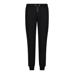 Spodnie bawełniane damskie CMP. Czarne spodnie dresowe damskie CMP, bez wzorów, z bawełny. Za 244.50 zł.
