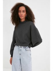 Trendyol Bluza w kolorze ciemnoszarym rozmiar: L. Czarne bluzy bez kaptura damskie Trendyol, l. Za 70.24 zł.