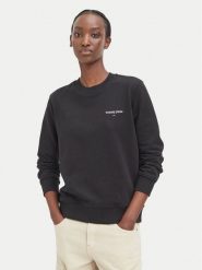 Tommy Jeans Bluza Classic Logo DW0DW23288 Czarny Regular Fit. Czarne bluzy bez kaptura damskie Tommy Jeans, s, z bawełny. Za 296.99 zł.