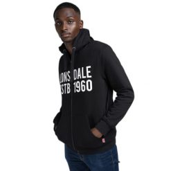 Bluza z kapturem i zamkiem błyskawicznym Lonsdale Solfach. Czarne bluzy z kapturem męskie Lonsdale, l, z bawełny. Za 248.00 zł.