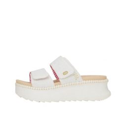 Sandały HEY DUDE DELRAY SLIDE EYELET Biały. Białe sandały damskie PRO BRANDS, bez wzorów, z tkaniny, bez obcasa. Za 280.99 zł.