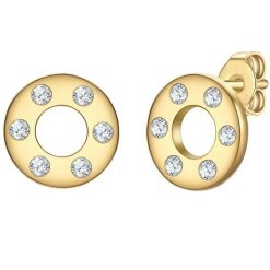 Rafaela Donata Kolczyki z Srebro wysokiej próby w Żółte złoto 1 ct Damski. Żółte kolczyki damskie Rafaela Donata, z cyrkonią, pozłacane, na sztyftcie. Za 119.99 zł.