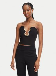 Bardot Top Paltrow 60463TB Czarny Slim Fit. Czarne topy damskie BARDOT, bez wzorów, z syntetyku, bez ramiączek. Za 544.99 zł.