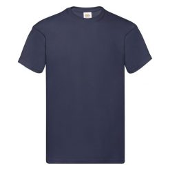 Klasyczny t-shirt z okrągłym dekoltem. Niebieskie t-shirty męskie Fruit of the Loom, na lato, m, bez wzorów, z bawełny, bez kołnierzyka. Za 125.99 zł.