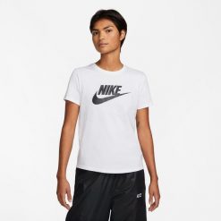 Koszulka z krótkim rękawem Damska Nike ICN DX7906 100 Biały. Białe t-shirty damskie Nike, m, bez wzorów, bez kołnierzyka. Za 209.00 zł.