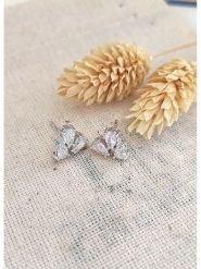 Miu Silver Srebrne kolczyki-wkrętki z cyrkoniami rozmiar: onesize. Szare kolczyki damskie Miu Silver, z cyrkonią, srebrne. Za 56.99 zł.