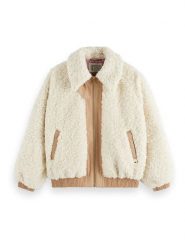 Scotch & Soda Kurtka pluszowa w kolorze kremowo-karmelowym rozmiar: XL. Brązowe kurtki damskie Scotch & Soda, xl, bez wzorów, bez kaptura. Za 338.21 zł.
