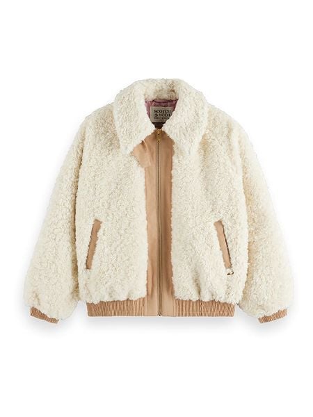 Scotch & Soda Kurtka pluszowa w kolorze kremowo-karmelowym rozmiar: XL. Brązowe kurtki damskie Scotch & Soda, xl, bez wzorów, bez kaptura. Za 398.77 zł.