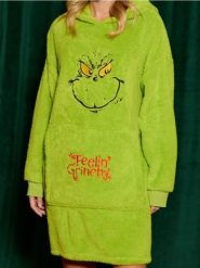 Bluza Snuddie Grinch - zielony. Zielone bluzy z kapturem damskie Sinsay, l. Za 79.99 zł.