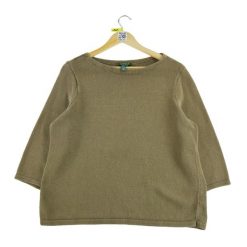 Second life - Damski beżowy sweter - Stan dobry. Brązowe swetry klasyczne damskie Ralph Lauren, bez kołnierzyka. Za 114.17 zł.