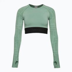 Top treningowy longsleeve damski Gymshark Vision Crop Top. Zielone topy sportowe damskie Gymshark, l, bez wzorów, bez ramiączek. Za 119.99 zł.