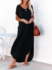 Milan Kiss Sukienka w kolorze czarnym rozmiar: XL. Czarne sukienki damskie Milan Kiss, na imprezę, xl, bez wzorów, bez kołnierzyka, bez ramiączek, maxi. Za 237.17 zł.