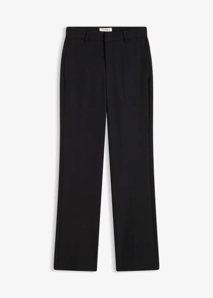 Damskie spodnie w kant. Czarne spodnie materiałowe damskie bonprix, bez wzorów, eleganckie. Za 139.99 zł.
