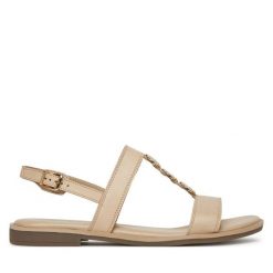 Sandały Lasocki. Brązowe sandały damskie Lasocki, bez wzorów, bez obcasa, na płaskiej podeszwie. Za 159.99 zł.
