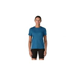 Koszulka trekkingowa damska Capilene Cool Ultra Shirt Women. Niebieskie bluzki damskie Patagonia, bez wzorów, bez kołnierzyka. Za 239.99 zł.
