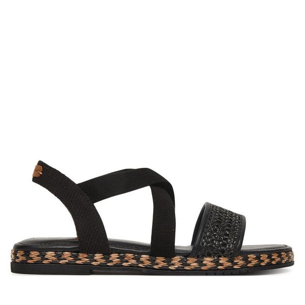 Sandały Tamaris. Czarne sandały damskie Tamaris, bez wzorów, bez obcasa, na płaskiej podeszwie. Za 259.99 zł.