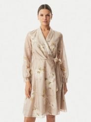 Rinascimento Sukienka koktajlowa CFC0128000003 Beżowy Regular Fit. Brązowe sukienki damskie RINASCIMENTO, l, bez wzorów, z lyocellu, wizytowe, bez kołnierzyka, bez ramiączek. Za 819.99 zł.