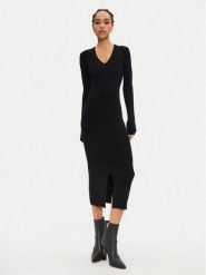 Calvin Klein Sukienka dzianinowa K20K207491 Czarny Slim Fit. Czarne sukienki damskie CALVIN KLEIN, l, bez wzorów, z dzianiny, bez kołnierzyka, bez ramiączek. Za 619.99 zł.