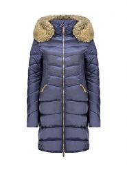 Canadian Peak Płaszcz zimowy "Bololitaeak" w kolorze granatowym rozmiar: M. Niebieskie płaszcze damskie Canadian Peak, na zimę, m, bez wzorów, z puchu. Za 348.90 zł.