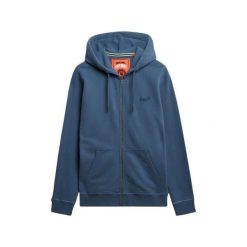 Bluza z kapturem i zamkiem błyskawicznym Superdry Essential Logo. Niebieskie bluzy z kapturem męskie Superdry., m, z dresówki. Za 338.35 zł.