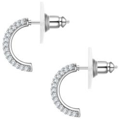 Yokoamii Kolczyki z Mosiadz w Srebrny 1 ct Damski. Szare kolczyki damskie Yokoamii, z cyrkonią, srebrne. Za 79.99 zł.