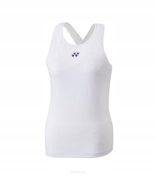 Top tenisowy Yonex Wimbledon Tank. Białe topy sportowe damskie YONEX, s, bez wzorów, z materiału, bez ramiączek. Za 202.99 zł.
