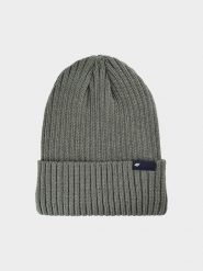 4F Czapka zimowa męska - zielona M. Brązowe czapki męskie 4f, na zimę, bez wzorów, z syntetyku, klasyczne. W wyprzedaży za 39.99 zł.