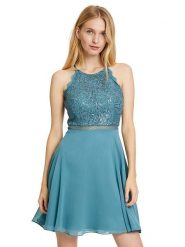 Vera Mont Sukienka w kolorze turkusowym rozmiar: 34. Niebieskie sukienki damskie Vera Mont, bez wzorów, z koronki, bez kołnierzyka, bez ramiączek, midi. Za 109.26 zł.