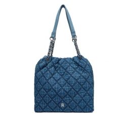 Torebka Tommy Hilfiger. Niebieskie torebki klasyczne damskie Tommy Hilfiger, bez wzorów, z denimu, bez dodatków. Za 749.99 zł.