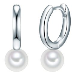 Valero Pearls Srebrne kolczyki kreole srebro wysokiej próby Perła hodowlana słodkowodna różowe złoto Kolczyki koła 1 ct Damski. Czerwone kolczyki damskie Valero Pearls, z perłą, srebrne. Za 319.99 zł.