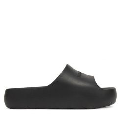 Klapki Tommy Jeans. Czarne klapki damskie Tommy Jeans, bez wzorów, z jeansu, bez obcasa. Za 199.99 zł.