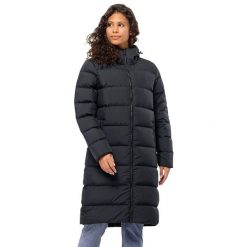 Płaszcz puchowy damski Jack Wolfskin Frozen Palace. Czarne płaszcze damskie Jack Wolfskin, bez wzorów, z puchu, sportowe. Za 1,099.00 zł.