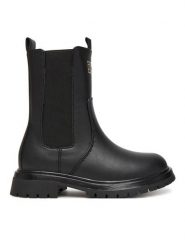 Tommy Hilfiger Botki T3A5-34016-1355999 S Czarny. Czarne botki dziewczęce Tommy Hilfiger, bez wzorów, ze skóry, bez ramiączek. Za 409.99 zł.