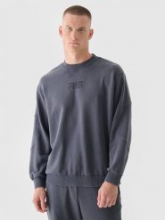 4F Bluza dresowa oversize bez kaptura męska 4F x Robert Lewandowski - szara M. Szare bluzy bez kaptura męskie 4f, m, z bawełny. W wyprzedaży za 119.99 zł.