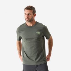 Koszulka wędkarska z krótkim rękawem Caperlan Szczupak. Brązowe bluzki damskie CAPERLAN, s, bez wzorów, z bawełny, bez kołnierzyka. Za 49.99 zł.