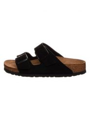 Birkenstock Skórzane klapki "Arizona" w kolorze czarnym rozmiar: 43. Czarne klapki i japonki męskie Birkenstock, ze skóry. Za 348.90 zł.