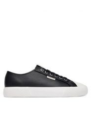 Calvin Klein Trampki Vulc Lace Up Low Lth HW0HW03077 Czarny. Czarne trampki i tenisówki damskie CALVIN KLEIN, bez wzorów, ze skóry. Za 369.99 zł.