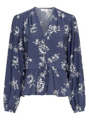 MOSS COPENHAGEN Bluzka "Andena Amabella" w kolorze granatowo-kremowym rozmiar: XS. Brązowe bluzki damskie MOSS COPENHAGEN, xs, bez wzorów, bez kołnierzyka, bez ramiączek. Za 118.56 zł.