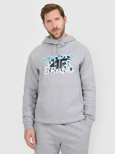4F Bluza dresowa nierozpinana z kapturem męska - szara XL. Szare bluzy z kapturem męskie 4f, m, z dresówki. Za 189.99 zł.