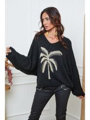 So Cachemire Sweter "Adandine" w kolorze beżowo-czarnym rozmiar: M. Czarne swetry klasyczne damskie So Cachemire, m, z kaszmiru, bez kołnierzyka. Za 182.72 zł.