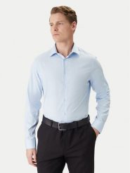 Calvin Klein Koszula LV019EU001 Błękitny Slim Fit. Niebieskie koszule męskie CALVIN KLEIN, m, bez wzorów, z bawełny, bez kołnierzyka, bez ramiączek. Za 329.99 zł.